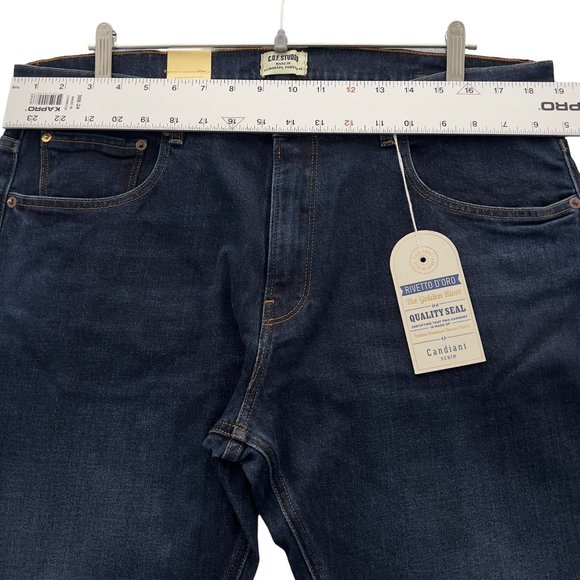 NEW C.O.F. STUDIO Mens M1 Slim True Worn Wash Blue Jeans Size 38 NWT 0042 - Picture 11 of 14
